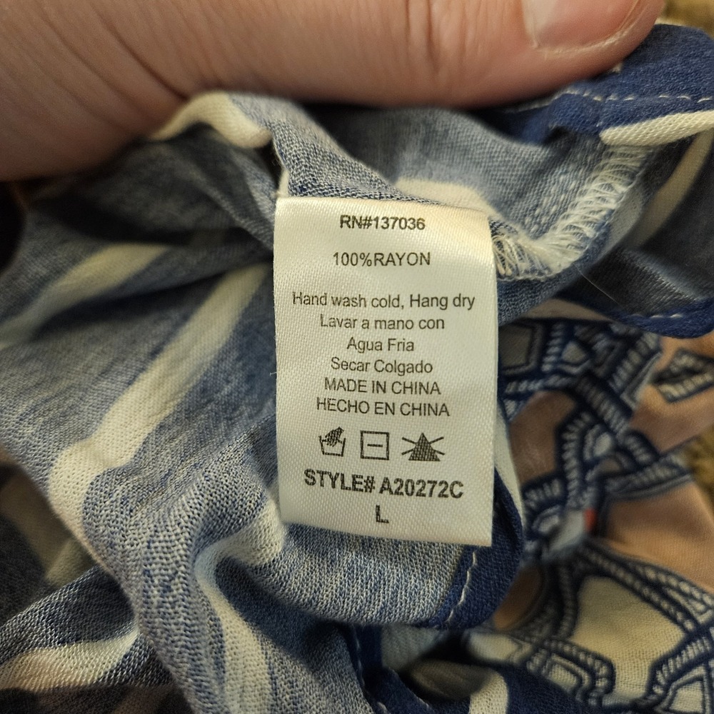Paper Crane Womens Size Large Blue Pink Orange Floral Flowy Tank Top Blouse NWT - Picture 7 of 7